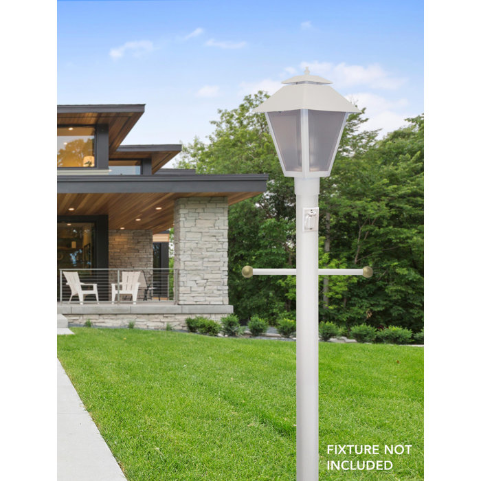 Solus 8C Outdoor Direct Burial Lamp Post with Cross Arm and Grounded